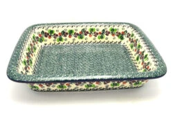 Polish Pottery Baker - Lasagna - Burgundy Berry Green