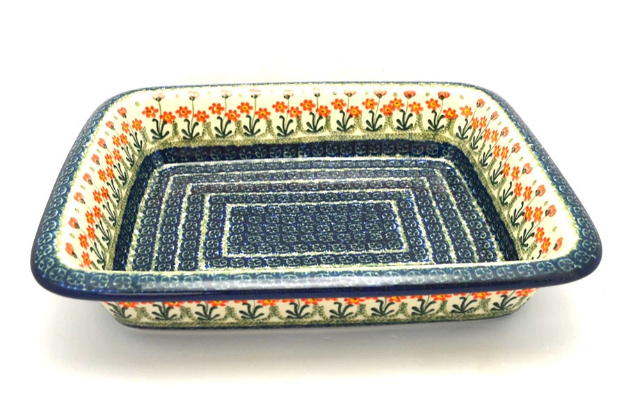 Polish Pottery Baker - Lasagna - Peach Spring Daisy