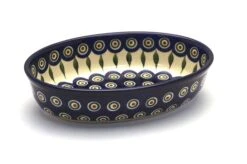 Polish Pottery Baker - Oval - Small - Peacock