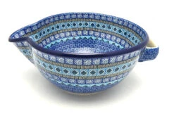 Polish Pottery Batter Bowl - 2 Quart - Aztec Sky