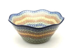 Polish Pottery Bowl - Curvy Edge - 10" - Autumn