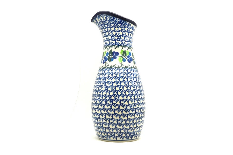 Polish Pottery Carafe - 2 1/2 Pint - Blue Berries