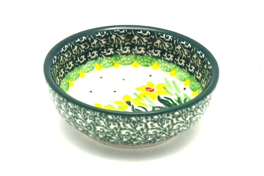 Polish Pottery Dish - Round Food Prep - Daffodil