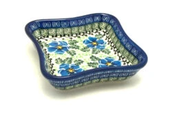 Polish Pottery Fluted Dipping Dish - Morning Glory