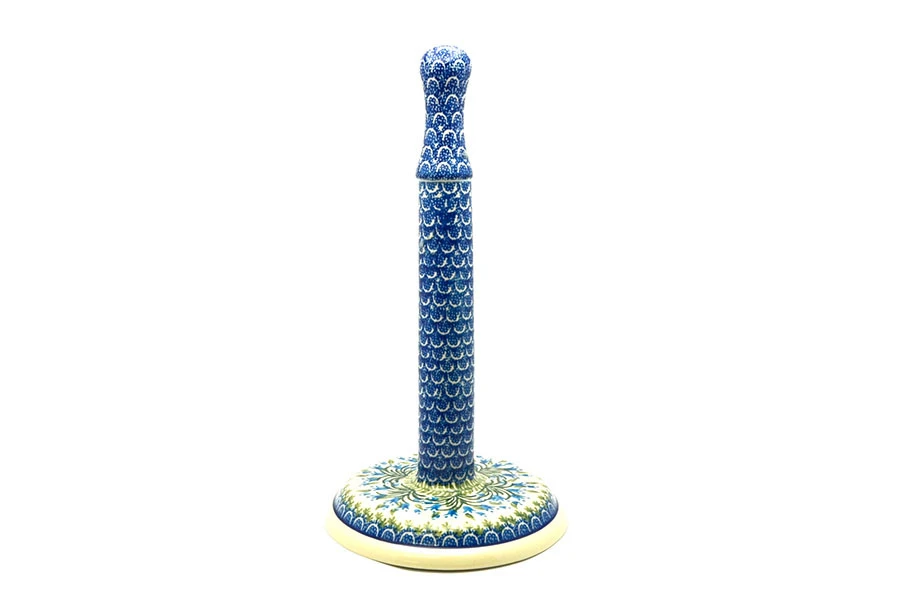 Polish Pottery Paper Towel Holder - Blue Bells