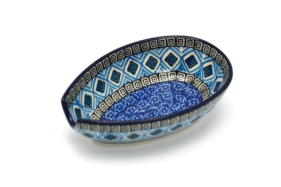 Polish Pottery Spoon Rest - Aztec Sky